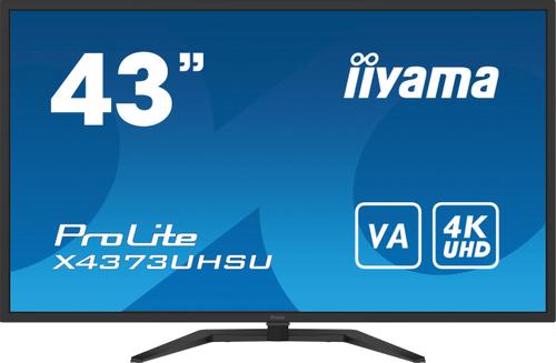 IIYAMA ProLite X4373UHSU-B1 - LED monitor - 43" (42.5" viewable) - 3840 x 2160 4K @ 60 Hz - VA - 400 cd/m² - 4000:1 - 3 ms - 2xHDMI, DisplayPort,  Mini DisplayPort - speakers - matte black (X4373UHSU-B1)