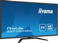 IIYAMA ProLite X4373UHSU-B1 - LED monitor - 43" (42.5" viewable) - 3840 x 2160 4K @ 60 Hz - VA - 400 cd/m² - 4000:1 - 3 ms - 2xHDMI, DisplayPort,  Mini DisplayPort - speakers - matte black (X4373UHSU-B1)