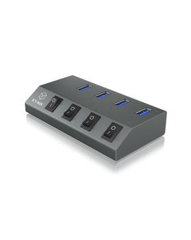 ICY BOX 1x USB 3.0 B, 4x USB 3.0 A (IB-HUB1405)