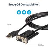 StarTech USB to Serial RS232 Adapter - DB9 Serial DCE Adapter Cable with FTDI – Null Modem - USB 1.1 / 2.0 – Bus-Powered (ICUSB232FTN) - seriell adapter (ICUSB232FTN)
