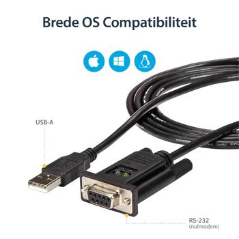 STARTECH 1 Port USB to Null Modem RS232 DB9 Serial DCE Adapter Cable with FTDI (ICUSB232FTN)