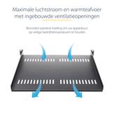 StarTech 2U Server Rack Shelf - Universal Vented Cantilever Tray for 19" Network Equipment Rack & Cabinet - Heavy Duty Steel - 50lb - 16" Deep (CABSHELFV) rack-hylle - 2U (CABSHELFV)