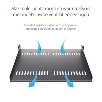 STARTECH Vented 1U Rack Shelf - 10 in. Deep (CABSHELFV1U)