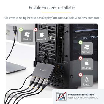 STARTECH MST HUB DISPLAYPORT TO 4-PORT DISPLAYPORT DP TO DP ACCS (MSTDP124DP)