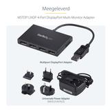 StarTech 4-Port Multi Monitor Adapter, DisplayPort 1.2 MST Hub, 4x 1080p, Video Splitter for Extended Desktop Mode on Windows PCs Only, DP to Quad DP Monitors MST Hub - DP Multi Stream Transport Hub (MSTDP124D (MSTDP124DP)