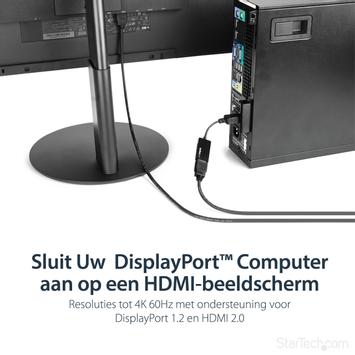 StarTech DisplayPort to HDMI Adapter - 4K 60Hz - Video Converter for Your DP Computer and HDMI TV or Computer Monitor (DP2HD4K60S) - Videokonverter - DisplayPort - HDMI (DP2HD4K60S)
