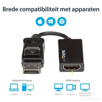 STARTECH DisplayPort to HDMI Adapter - 4K 60Hz (DP2HD4K60S)