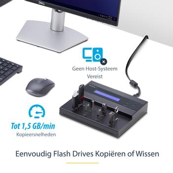 STARTECH 1:7 STANDALONE USB DUPLICATOR / ERASER -FLASH DRIVES PERP (USBDUPE17)