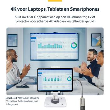 STARTECH USB C TO HDMI ADAPTER - 4K 60HZ USB-C TO HDMI 2.0B ADAPTER DONGL CABL (USBC-HDMI-CDP2HD4K60)