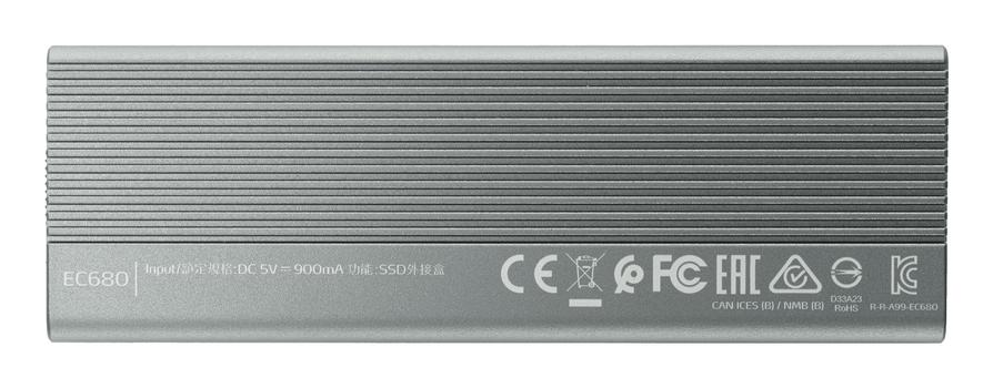 A-DATA External SSD M.2 case   EC680 USB3.2C 10Gbps (EC680-CCGY)