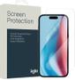 IIGLO iPhone 15 Skjermbeskytter Herdet glass, enkel montering