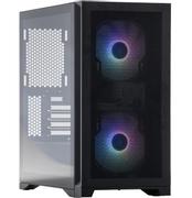 Mission SG Core mATX Tower (svart) mATX/Mini-ITX, 2 förinstallerade fläktar, härdat glas