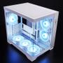 CHIEFTEC ATX Dual-Chamber Cube, T Glass, 6x ARGB fans, White (GM-30W-TG-OP)