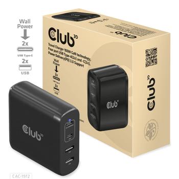 CLUB 3D Netzteil USB  4-fach 2xUSB-A 2xUSB-C ** UK-Version ** (CAC-1912UK)