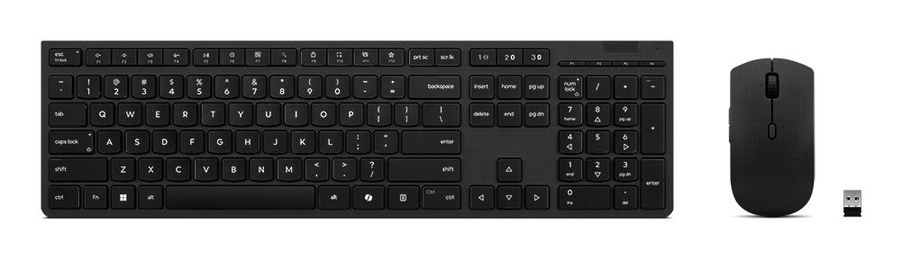 LENOVO Professional Wireless Rechargeable Keyboard and Mouse Combo AI - Swedish/Finnish