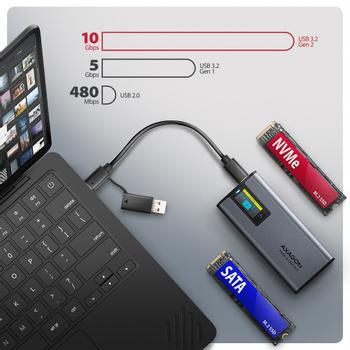 AXAGON EEM2-SD2 drevkabinet SSD kabinet Grå M.2 (EEM2-SD2)