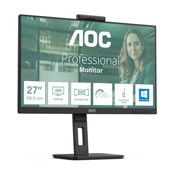 AOC Pro-line Q27P3CW - LED-monitor - 27" - 2560 x 1440 QHD @ 75 Hz - IPS - 350 cd/m˛ - 1000:1 - 4 ms - 2xHDMI, DisplayPort,  USB-C - luidsprekers - zwart (Q27P3CW)