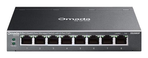 TP-LINK | ES208GP | Omada Easy Managed Switch | 8x Port | 1Gbit/s | 64W PoE (ES208GP)