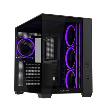 ASUS A32 PLUS TG ARGB ATX Case with 4 pre-installed ARGB fans - Black (90DC00S0-B19000)