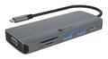 ICY BOX 10 i 1 USB-C dockingstasjon 1x HDMI 4K 60Hz, 1x VGA, PD 100W