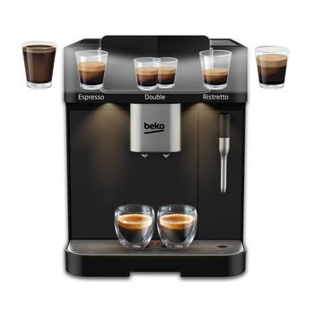 BEKO CEG 7302 B Helautomatisk Espressomaskin (Sort) 2 Kopper samtidig, fargerik touch-skjerm,  Integrert melkeskummer,  19 bar (8914043200)
