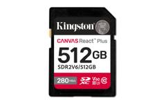 KINGSTON 512GB CANVAS REACT PLUS SDXC UHS-II 280R/150W U3 V60 FOR FULL HD/4K