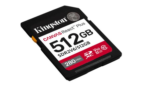 KINGSTON 512GB SDXC CANVAS REACT PLUS U3 UHS-II 280R/150W V60 FULL HD/4K CARD (SDR2V6/512GB)