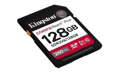 KINGSTON 128GB CANVAS REACT PLUS SDXC UHS-II 280R/100W U3 V60 FOR FULL HD/4K (SDR2V6/128GB)