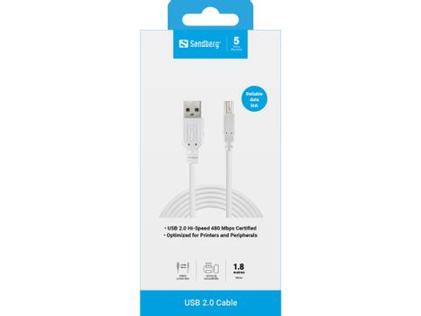 SANDBERG USB 2.0 A-B Cable 1.8 m (502-78)
