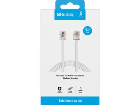 SANDBERG Telephone RJ11-RJ11  5 m (502-52)