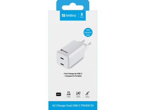 SANDBERG AC Charger Dual USB-C PD65W EU (441-56)
