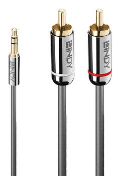 LINDY Cromo Audio Cable 3.5mm to 2x RCA. M/2x M... Factory Sealed (35333)