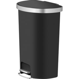 EKO Pedalspand,  EKO Hana, sort, plast/ rustfrit stål, 55 l, med hjul, soft close, sækkeholder (1999916183)