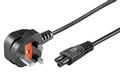 MICROCONNECT Power Cord 2m UK / C5 Black
