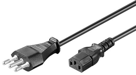 MicroConnect Strømkabel - IEC 60320 C13 til CEI 23-16/VII (hann) - 1.8 m - svart - Italia (PE100418)