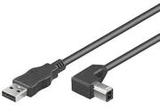 MicroConnect USB-kabel - USB-type B (hann) til USB (hann) - USB 2.0 - 3 m - 90°-kontakt