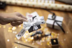 BROTHER 24 mm black on white satin ribbon (4 meter)