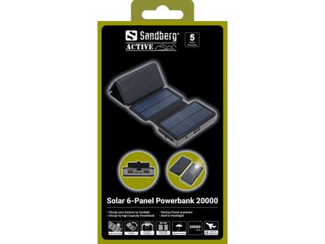 Sandberg Active Solar 6-Panel Powerbank 20000 (420-73)