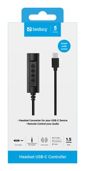 SANDBERG Headset USB-C Controller,  1.5m (136-73)