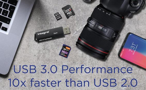 INTEGRAL Usb 3.0 Twin Card Reader Usb (INCRUSB3.0SDMSDV3)