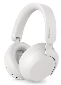 PHILIPS TAH8000E trådløse hodetelefoner,  over-ear (hvit) Bluetooth 5.4, opptil 70 t batteri (50 t med ANC), adaptiv ANC, utskiftbart batteri (TAH8000EWT/00)