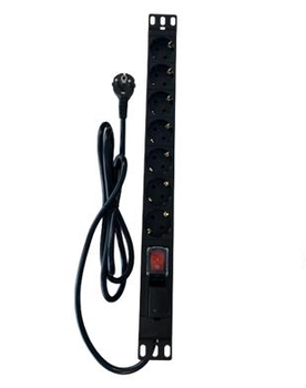 LinkIT 19" Strømskinne 7xCEE 7/4 2m CEE 7/7 , 16A , Surgearrest , 1U (LI-PDU7SSA-1U-3MB)