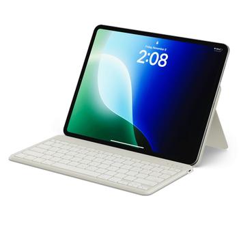 SATECHI OntheGo Bluetooth Keyboard with Stand - three-device connectivity,  Nordic layout, silent typing, USB-C - Sand color (ST-KOTGW-ND)