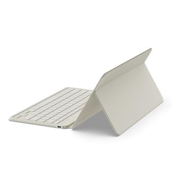 SATECHI OntheGo Bluetooth Keyboard with Stand - three-device connectivity,  Nordic layout, silent typing, USB-C - Sand color (ST-KOTGW-ND)