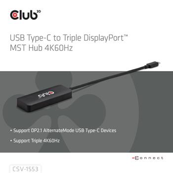 CLUB 3D Interface Hub Usb Type-C Black (CSV-1553)