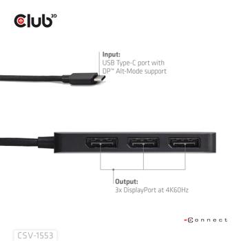 CLUB 3D Interface Hub Usb Type-C Black (CSV-1553)