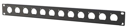 LANVIEW 1U rack panel with 12 holes  (LVR1U-12D-BL)