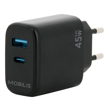 MOBILIS WALL CHARGER - 45W - 1 USB A + 1 USB C - GAN CHAR (001363)