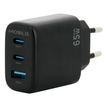 MOBILIS WALL CHARGER - 65W - 2 USB C + 1 USB A - GAN CHAR (001364)