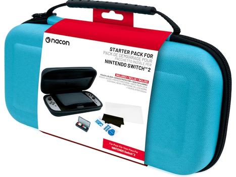 NACON Rigid Pouch L pakke for Nintendo Switch 2 (blå) Beskyttende etui, skjermbeskyttelse og card case, passer til Switch 2 (2028348)